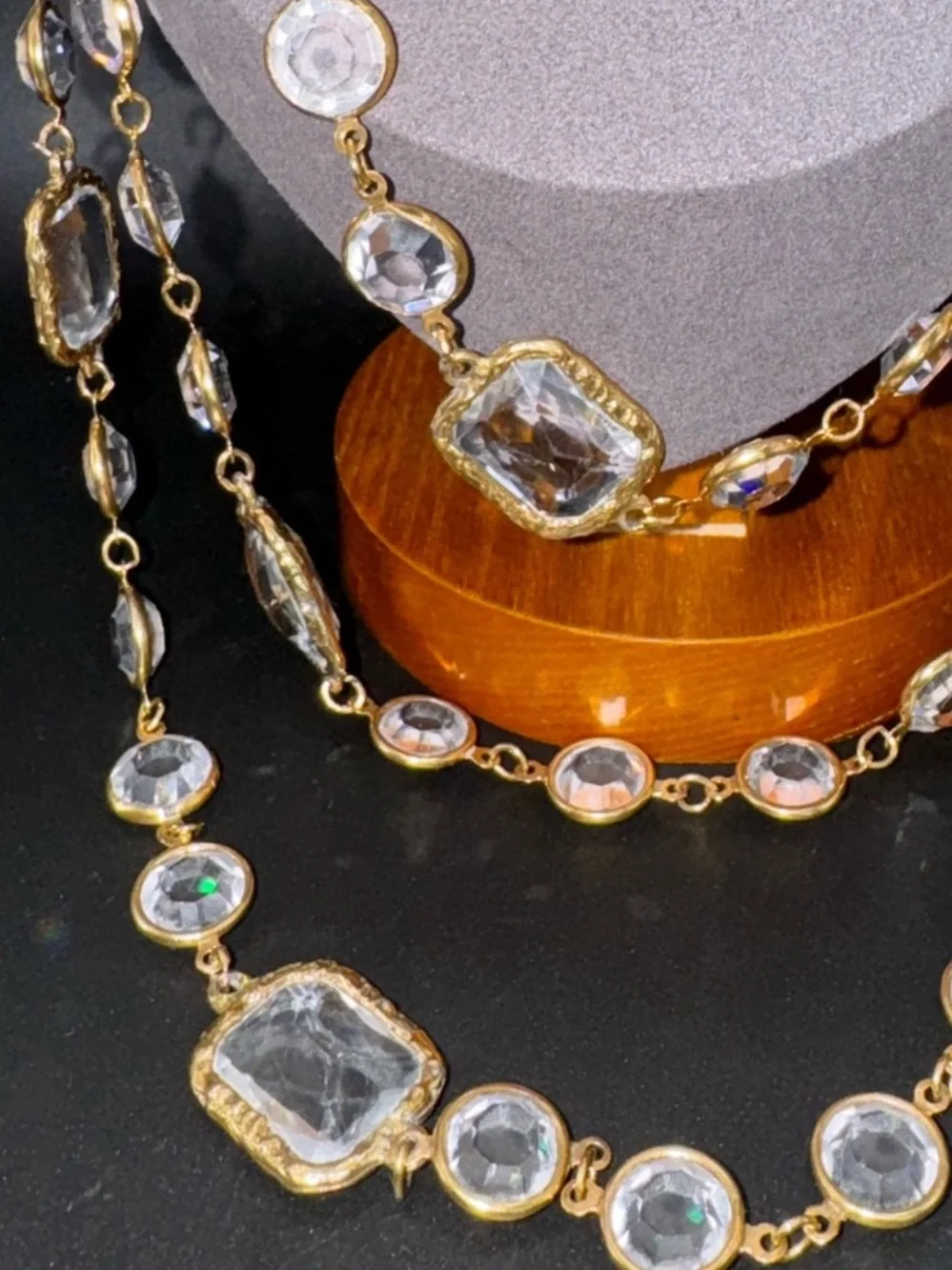 Chanel 24K Gold Plated 1981 Vintage Chicklet Long Opera Necklace, Collectors
